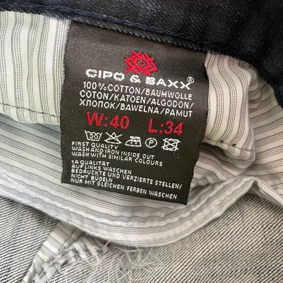 NWT Cipo & Baxx Men's Size 40x34 Zipp Jeans Dark Wash - Picture 4 of 7